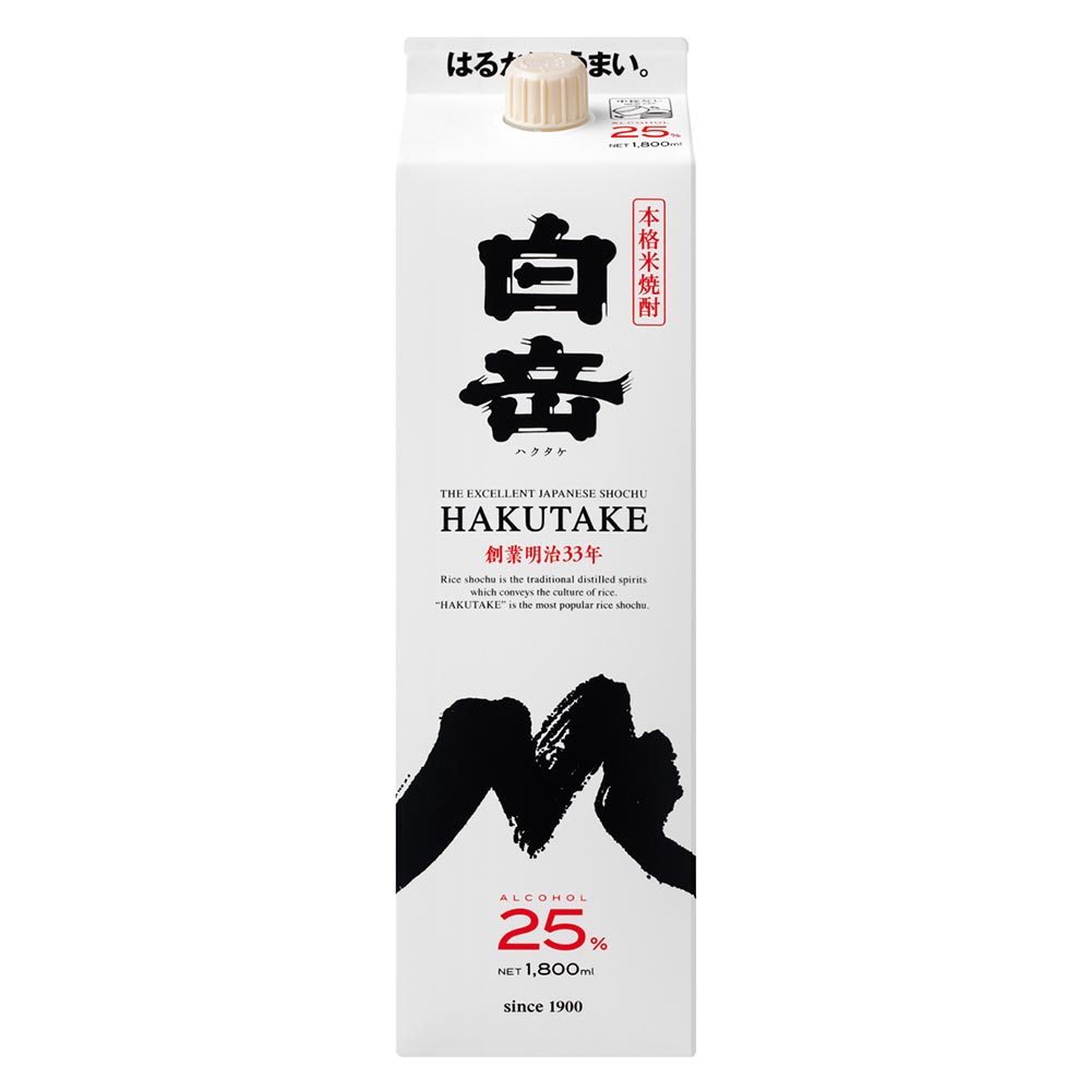 白岳 米 25度 パック 1800ml｜高橋酒造